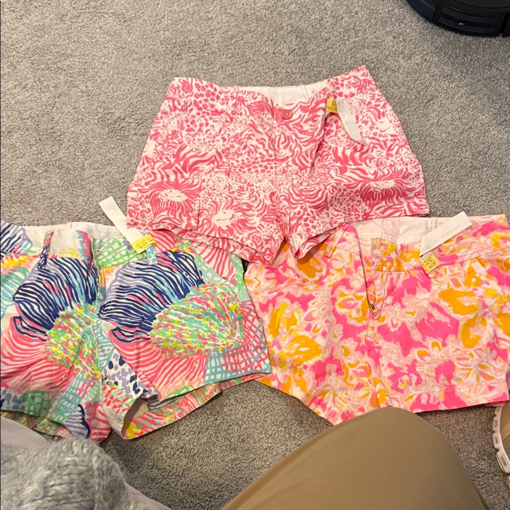 Lilly Pulitzer Pink & Multi-Print Athletic Shorts Trio